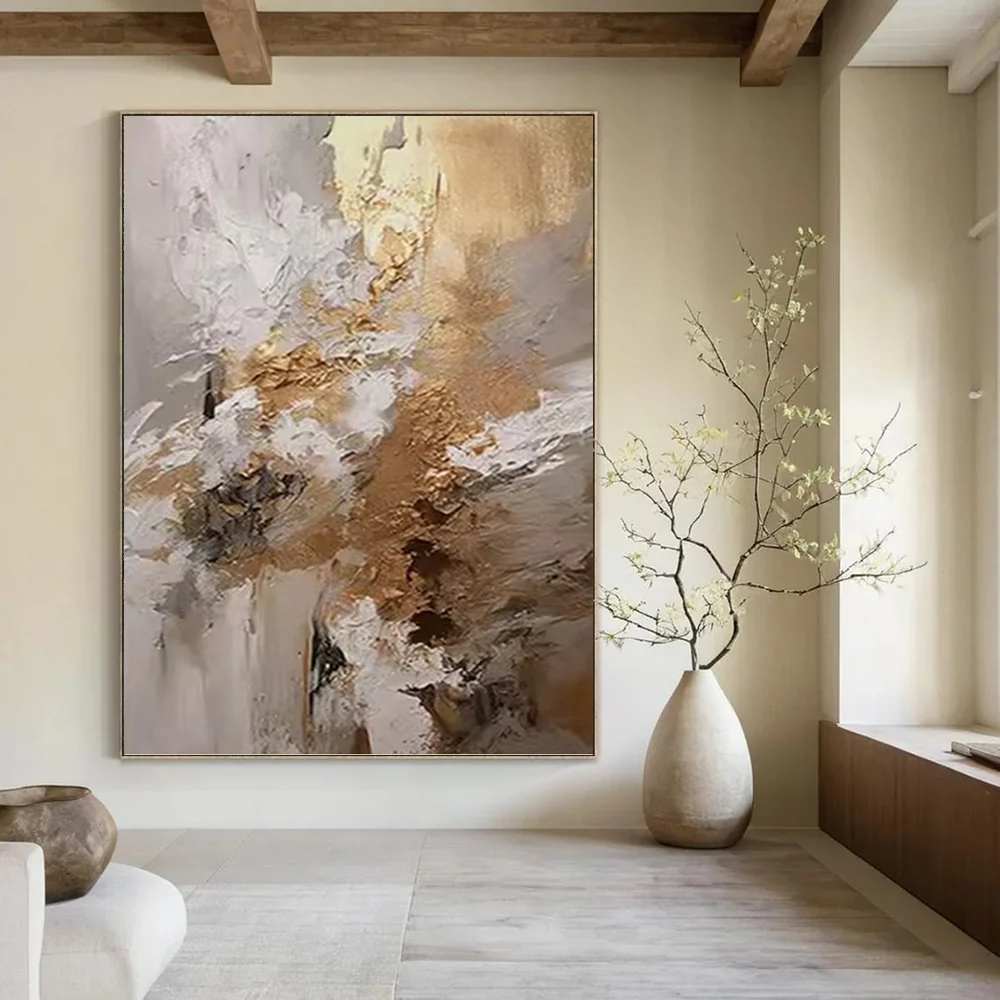 Hand-Painted Elegant Room - oversized canvas painting for bedroom